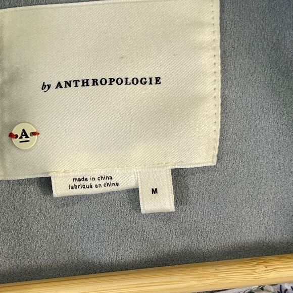 Anthropologie Gray Long Sleeve Open Cropped Stretch Moto Jacket Size Medium - Picture 3 of 11